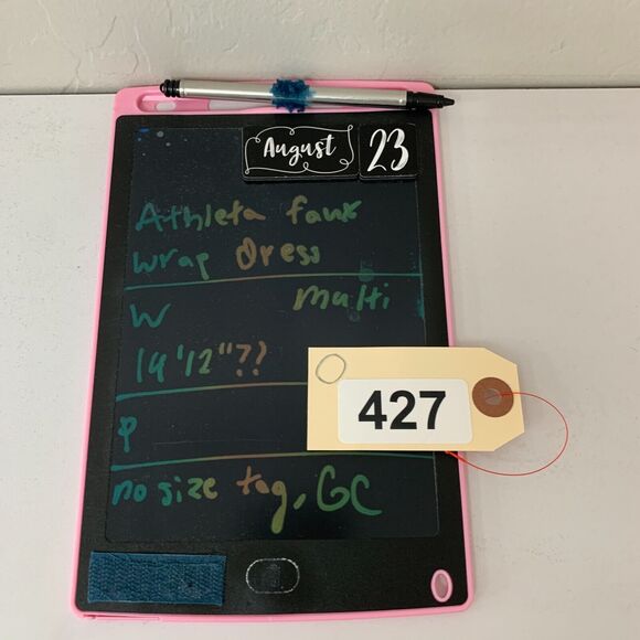 Athleta Geometric Dress Womens S Small Quarter Sleeve Surplice Neck Stretch Fit - Picture 9 of 10